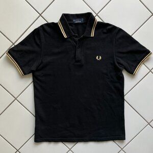 Twin tipped Fred Perry polo (M12) - Black & champagne